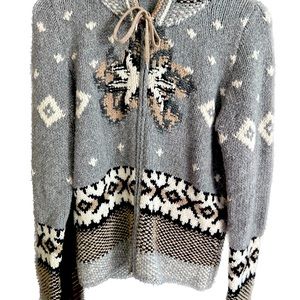 Bogner Sweater cardigan zip up hood Small